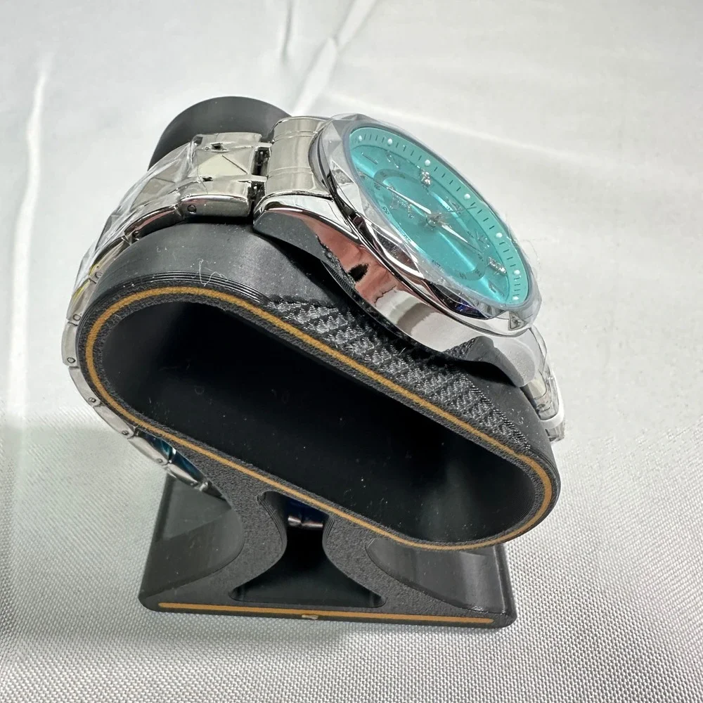 NWT Invicta 70050 Wrist Watch Mens OS Turquoise Silver Studded Link Streetwear